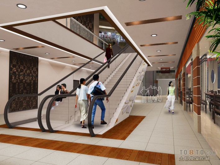 商场扶梯装修效果图欣赏 现代公共建筑装饰艺术